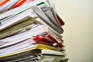 A stack of divorce files