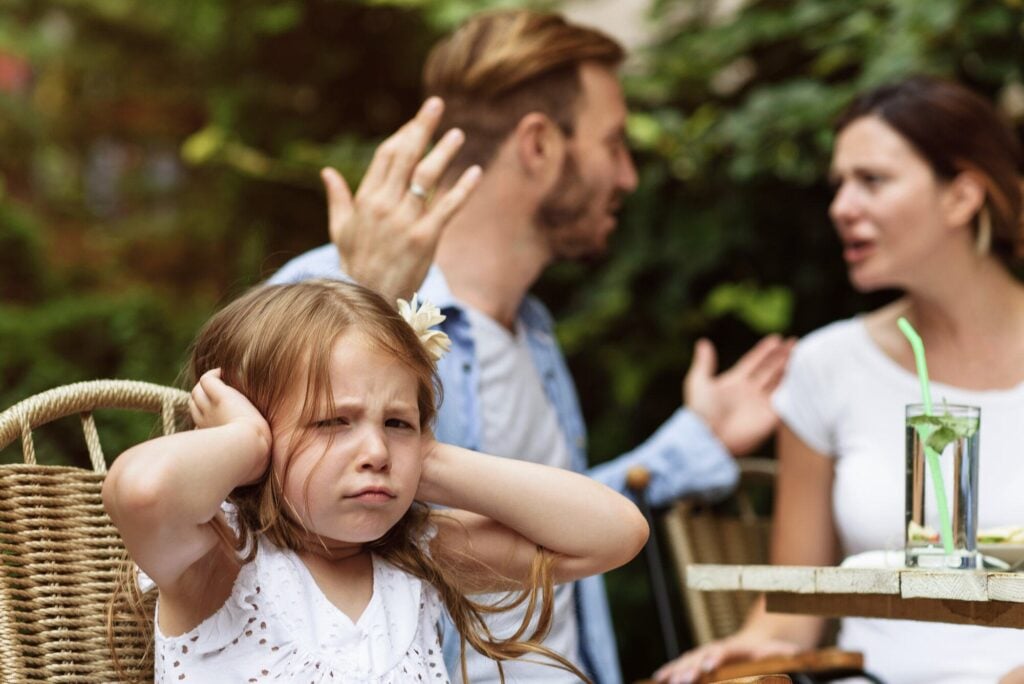 Parents fighting in front of a child